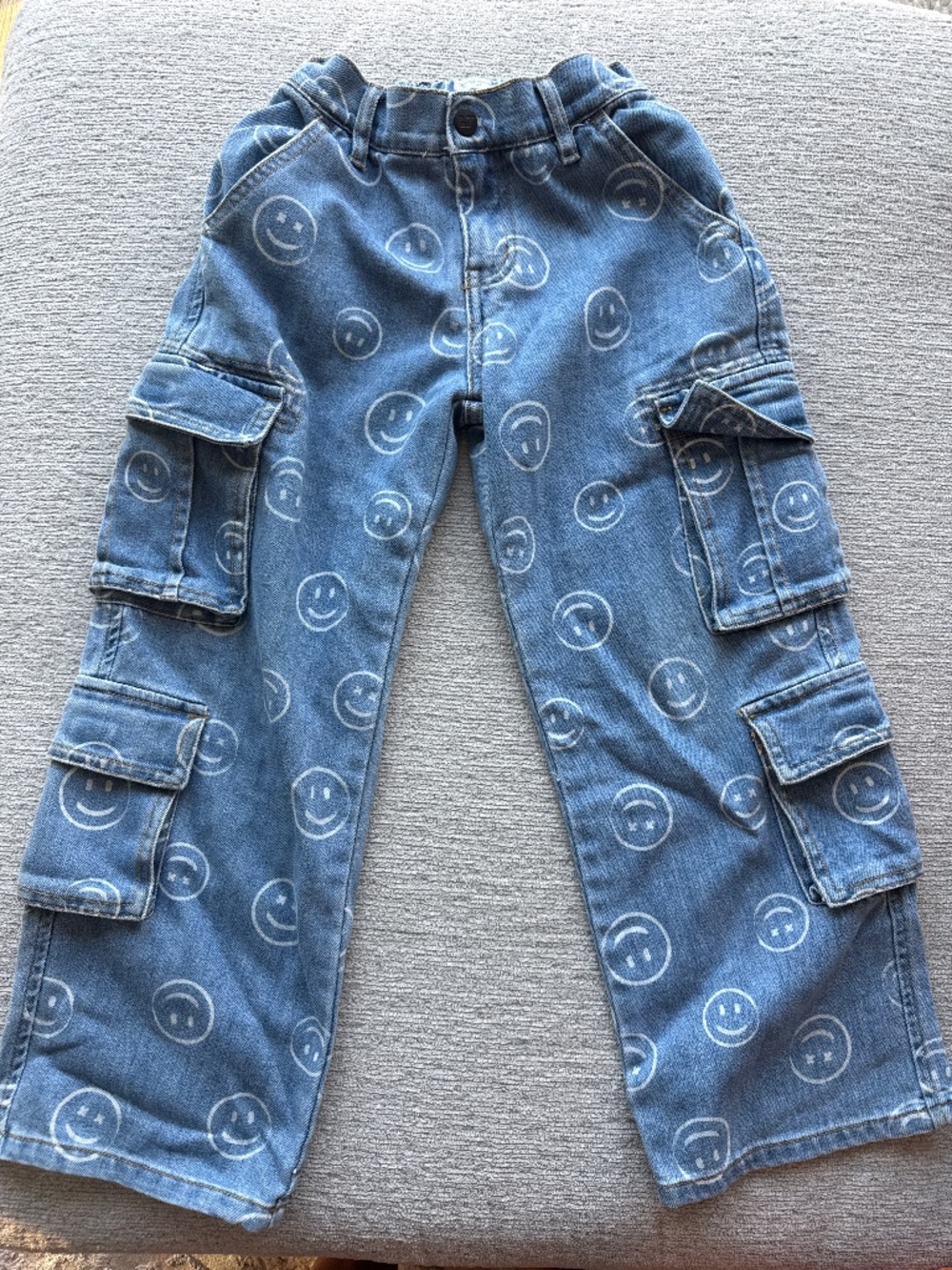 Little trouble smiley baggy jeans